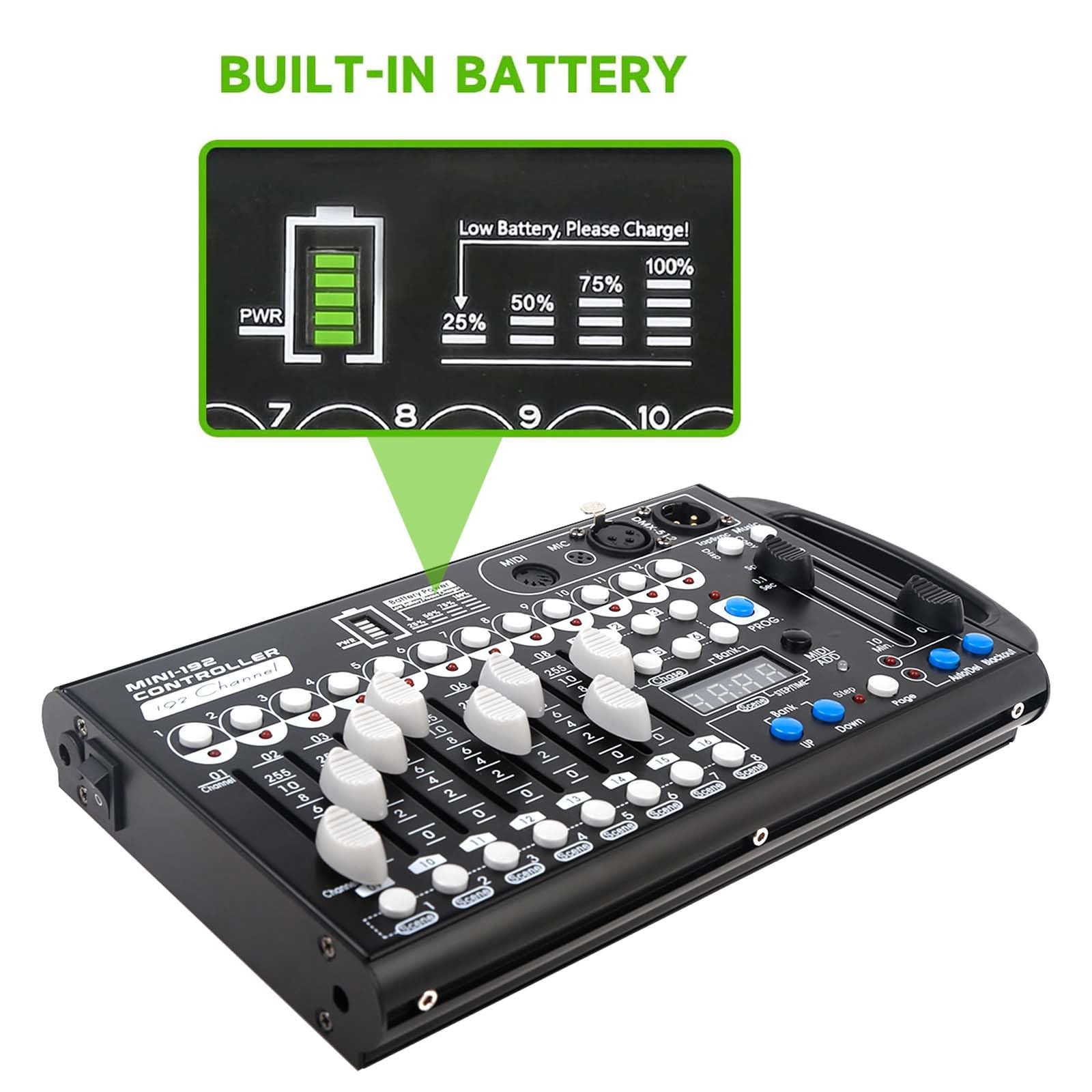 Amazon.com: Battery Dmx Controller with Midi, Portable Dmx